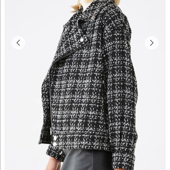 EUC: FOREVER 21 Tweed Moto Jacket - Picture 3 of 7